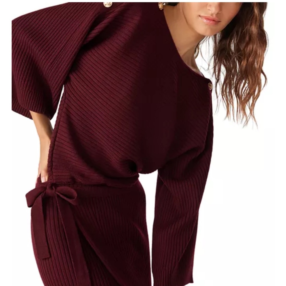 Ba&sh Elegant Burgundy Wool Knit Dress size S - Picture 6 of 8